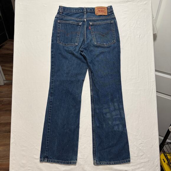 VTG 90s Levi's 517 Slim Fit Jr Boot Cut Flared USA Denim Jeans Blue Womens 28x29 - Picture 5 of 7